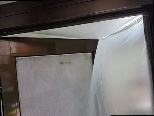 덕양구 누수탐지 거실 천장 누수 흔적과 주변 보양 작업